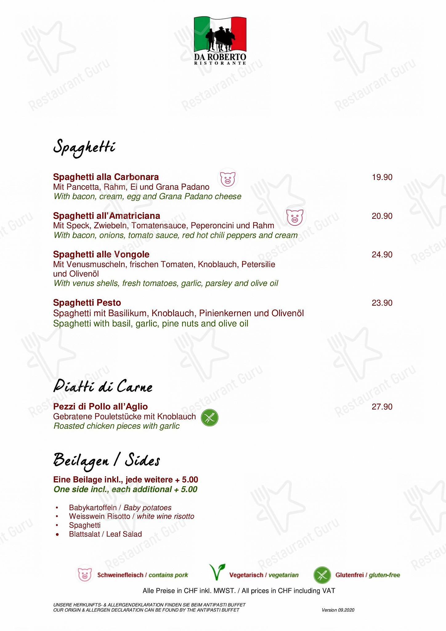 Catering Menu per Ristorante Da Roberto ristorante