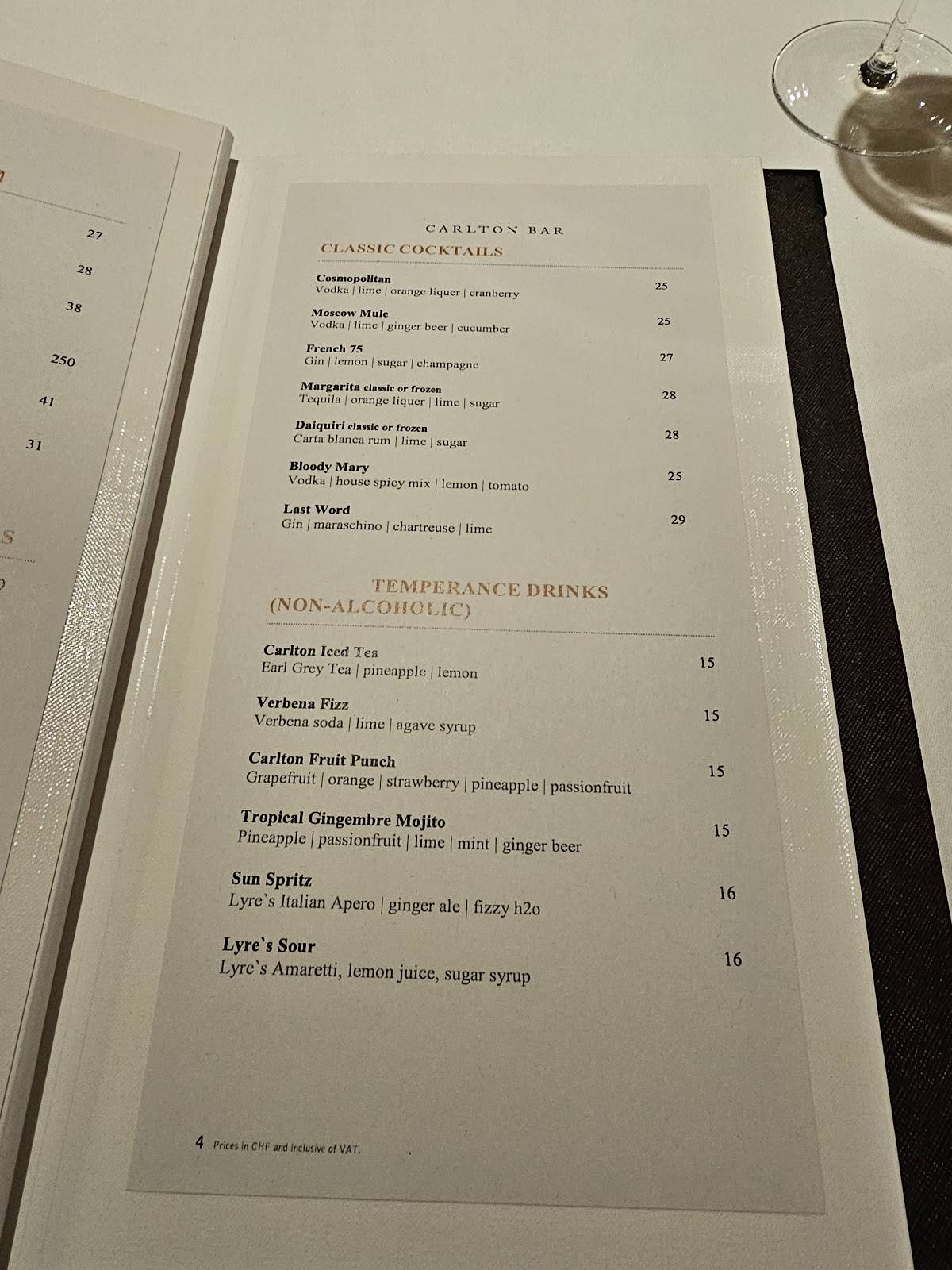 Menu di Restaurant Da Vittorio St. Moritz 