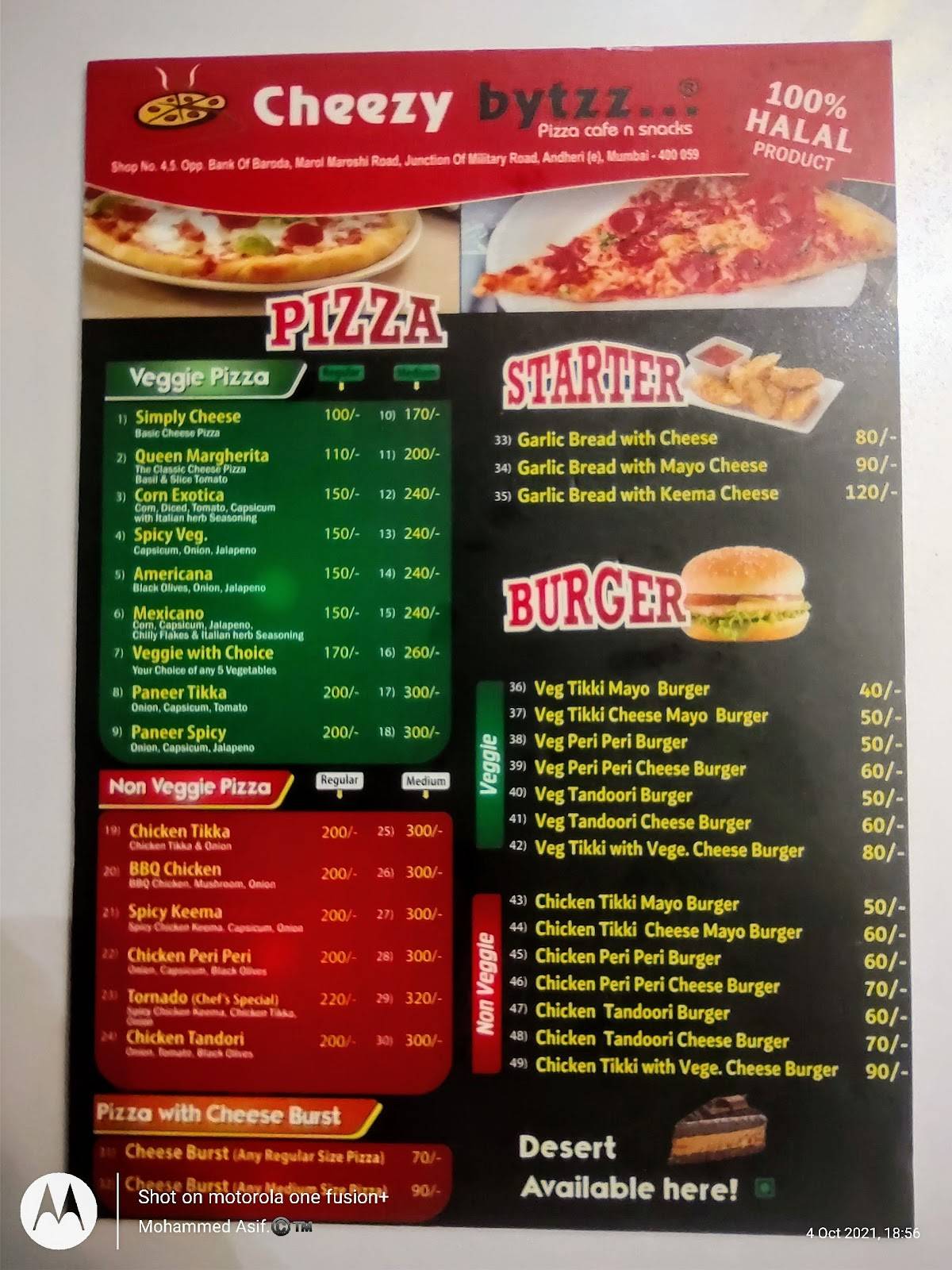 Delight Corner menu