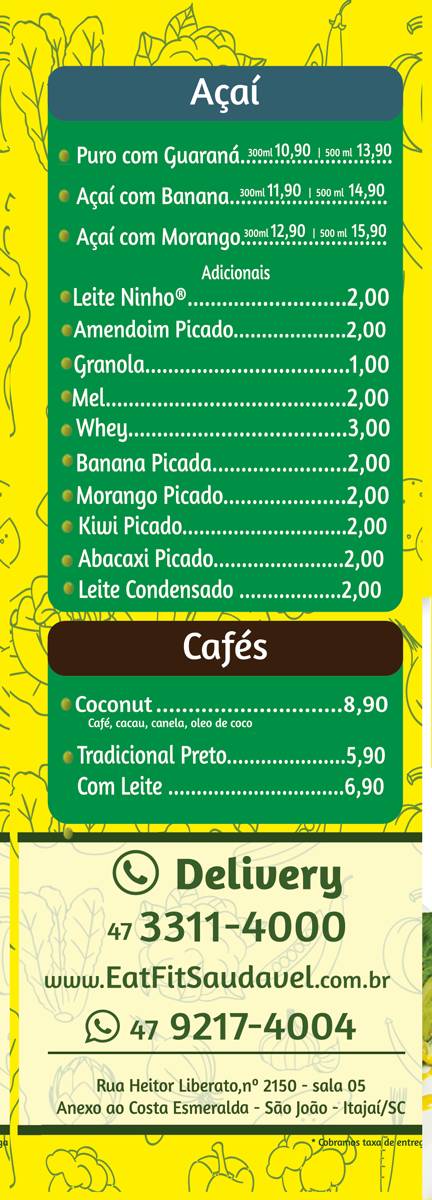 Eat Fit Alimentação Saudável cardápio