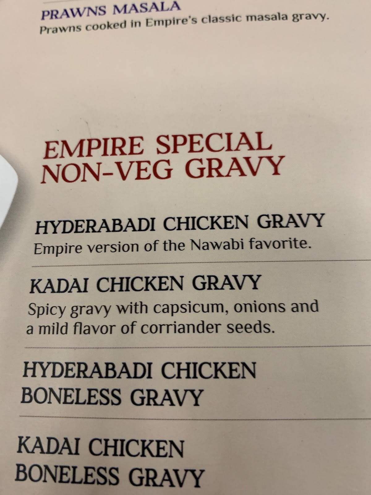 Menu at Empire Restaurant Millers Road, Bengaluru, No.47