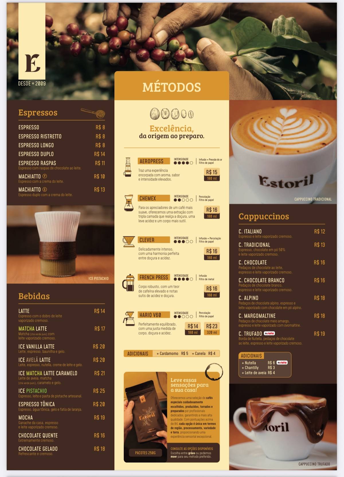 Café Estoril cardápio