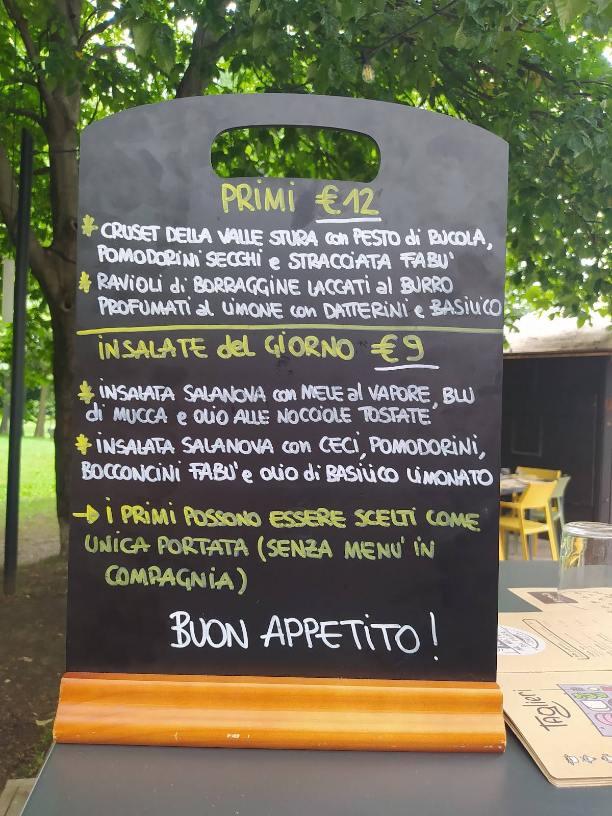 Menu di Famù Nel Parco 