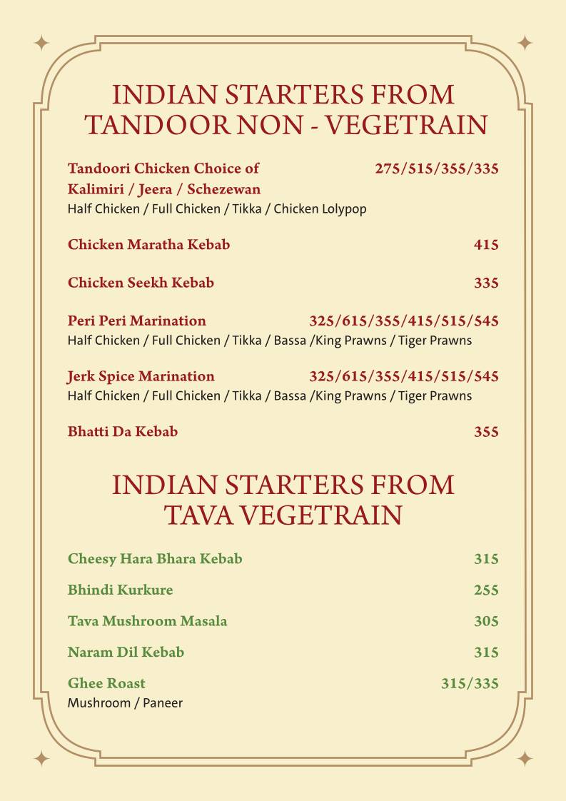 Farmhouse Sea n Sand menu