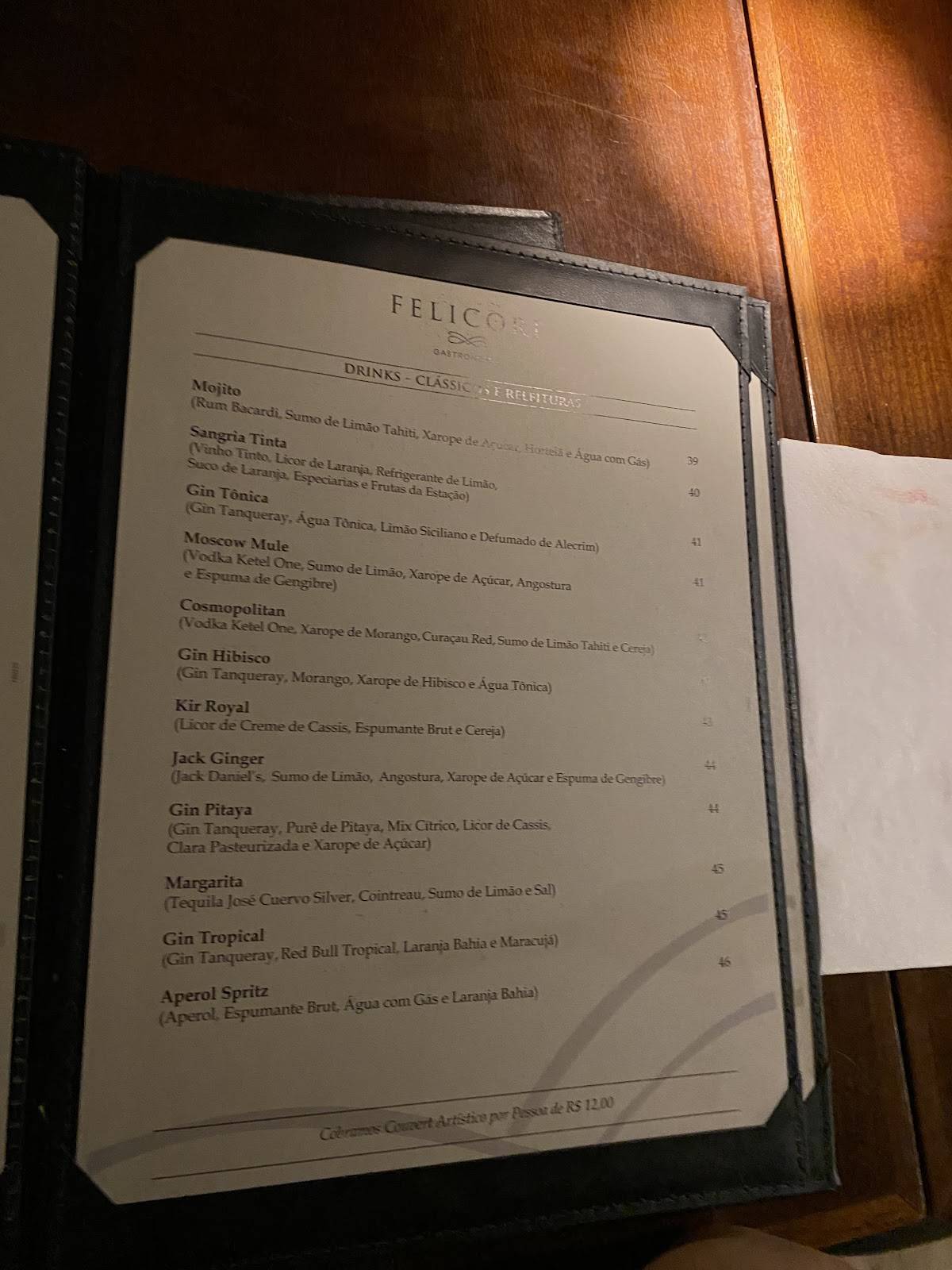 Felicori Gastronomia cardápio