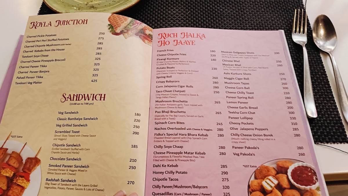 Fidka ! With Firangi Tadka Veg Restaurant menu