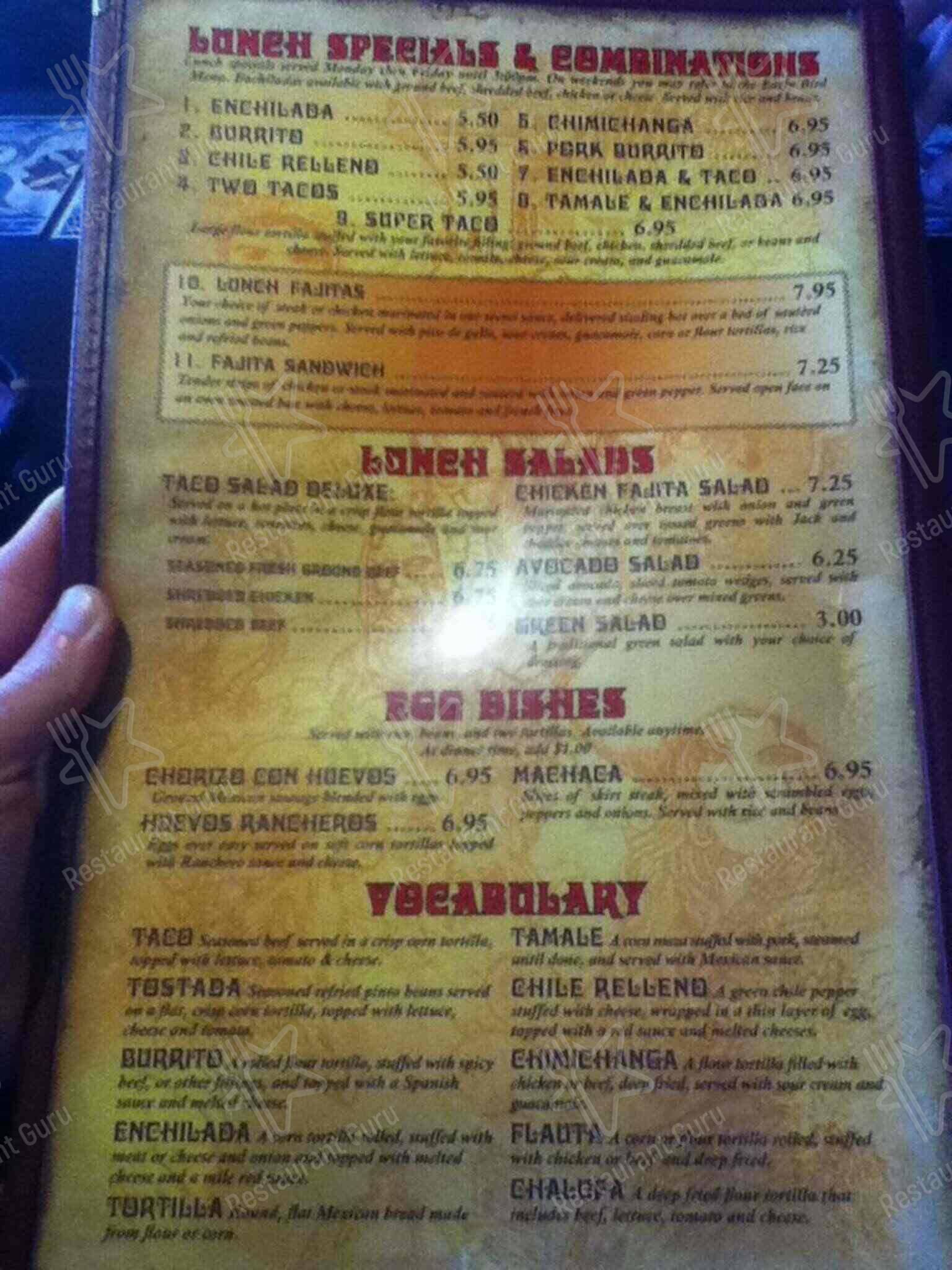 Menu at Fiesta Azteca on Hwy 192 restaurant, Melbourne, W New Haven Ave