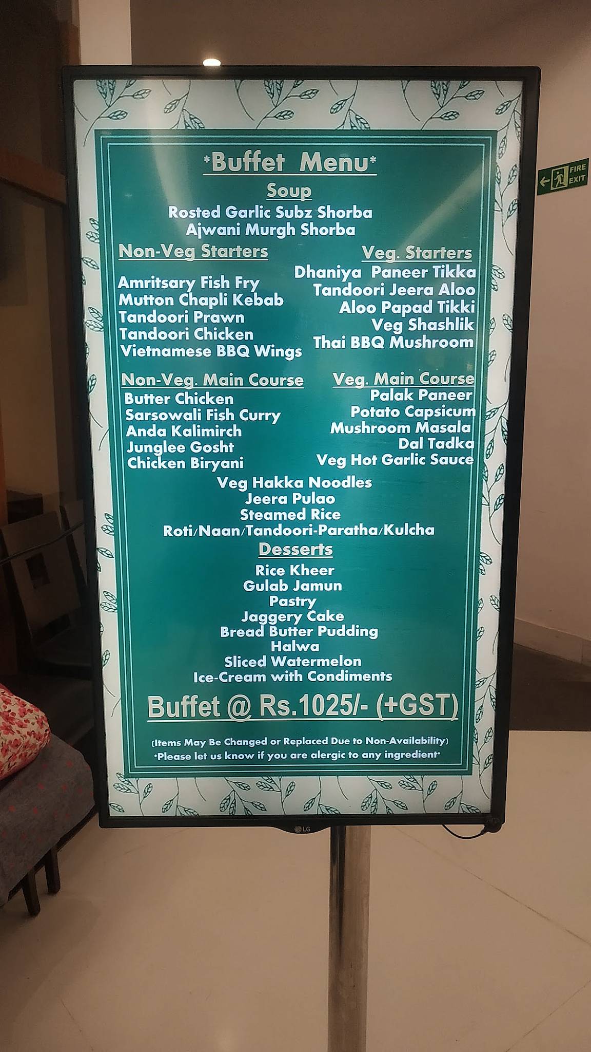 Menu at Flame And Grill South City Kolkata 3rd Floor