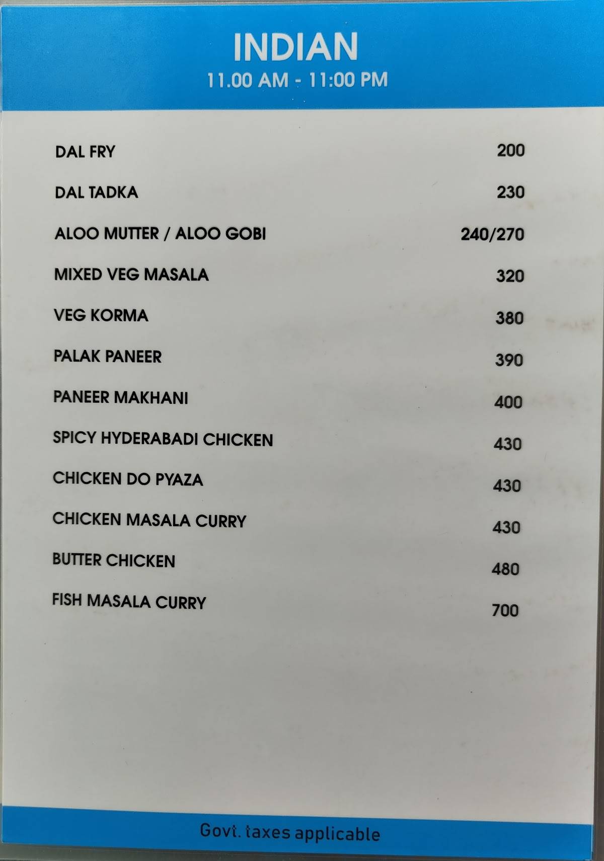 Flying Dolphin Beachside Cafe menu