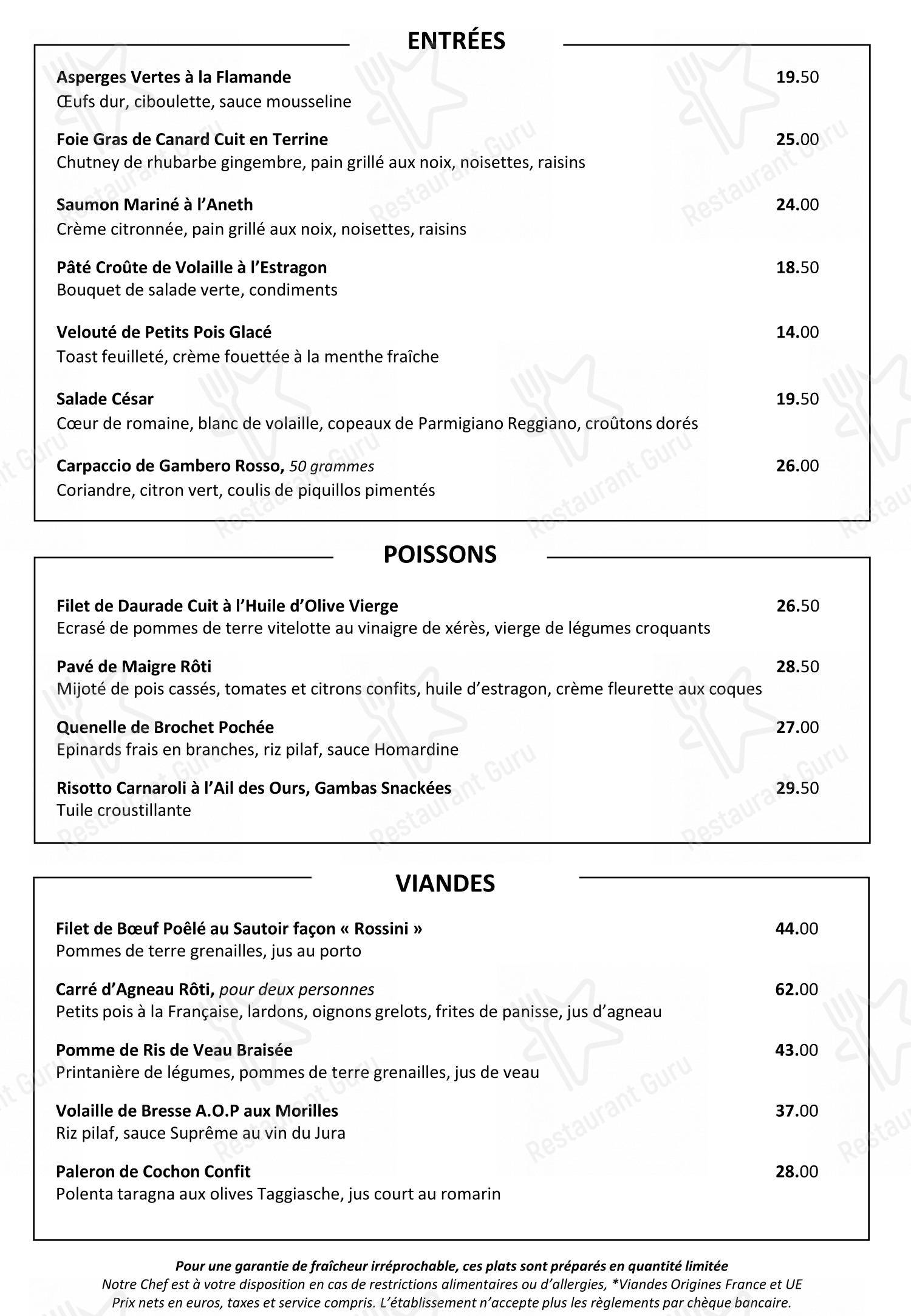 Menu pour Restaurant Fond Rose - Bocuse - Детское