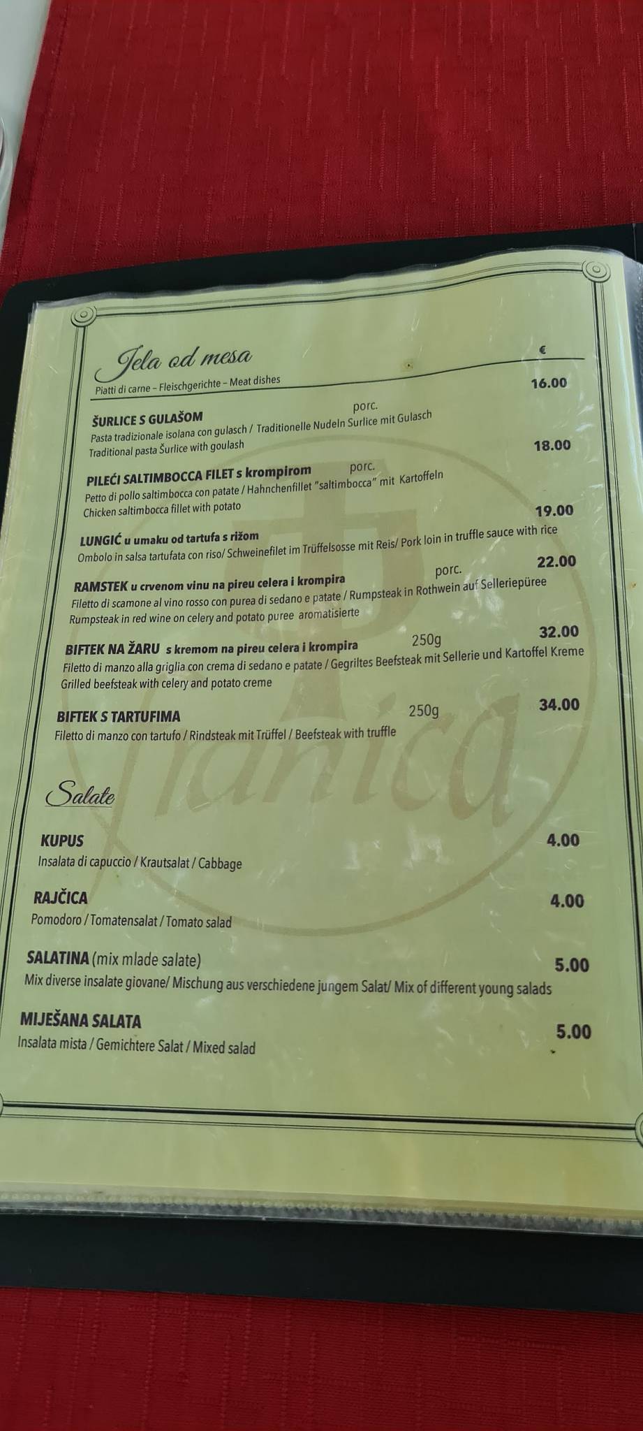 Menu di Franica 