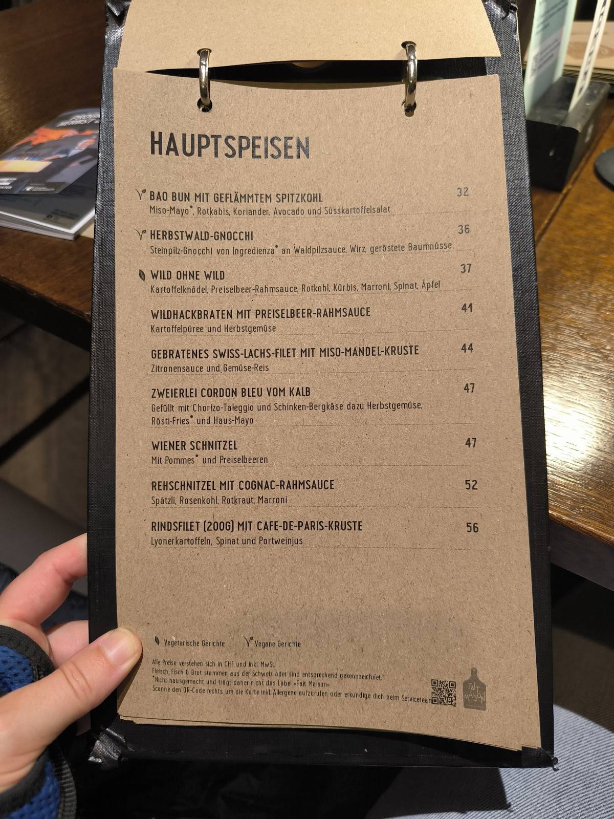 Menu di Restaurant Fredi 