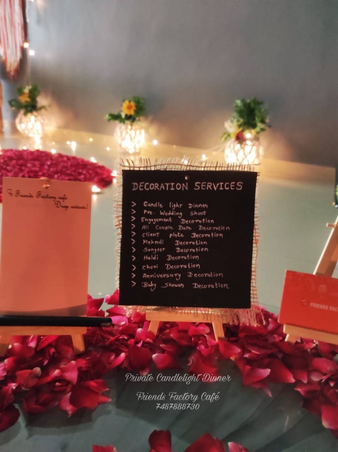 Menu at Friends Factory Cafe Private Candle Light Dinner, Vadodara