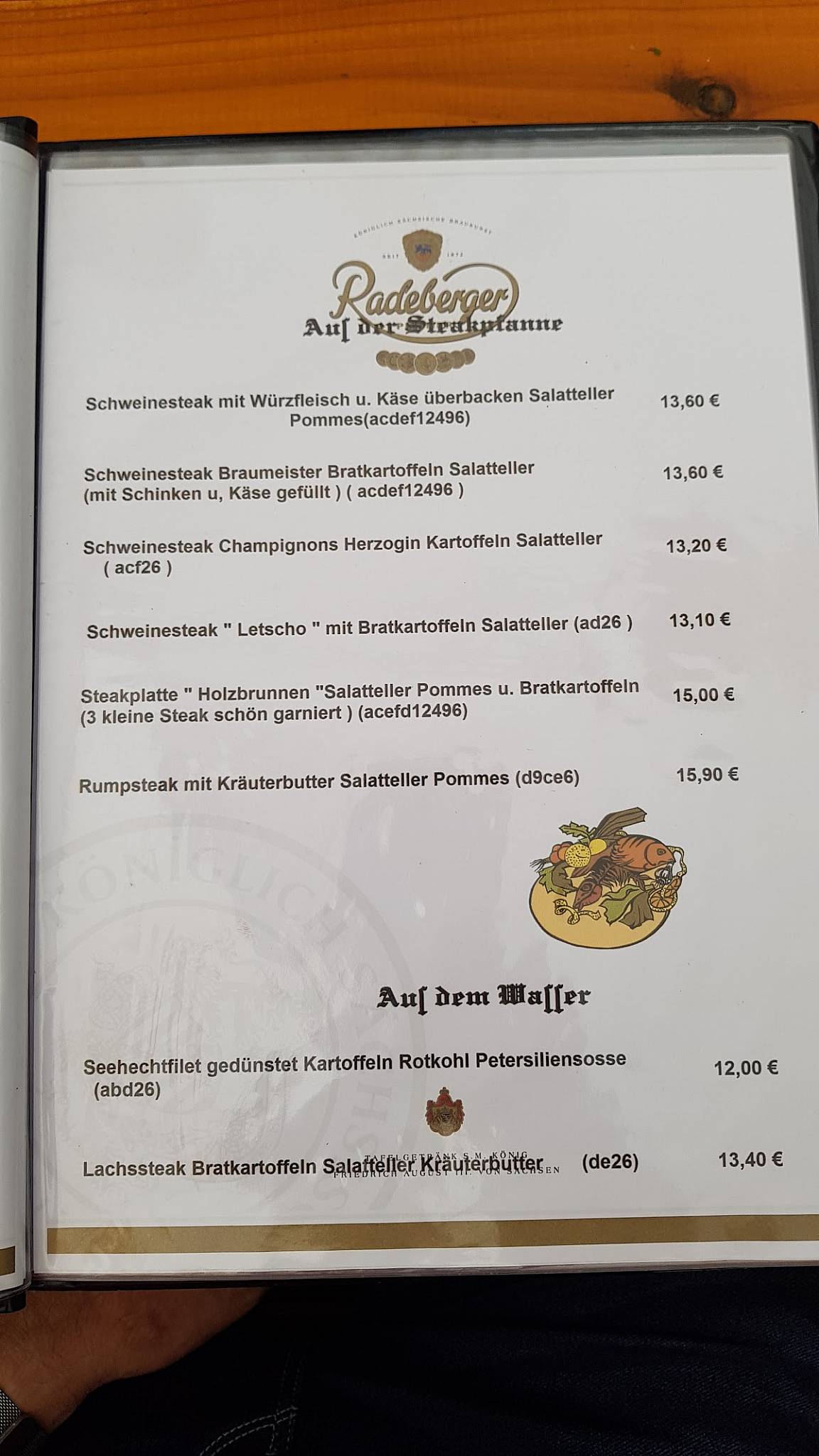 Speisekarte von Gaststätte zum Holzbrunnen restaurant, Falkenstein/Vogtland