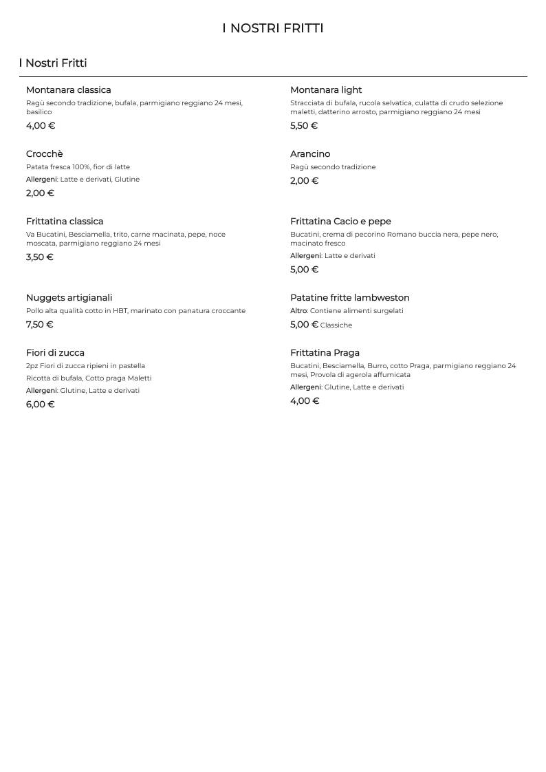 Menu di Add'è Scugnizzi 