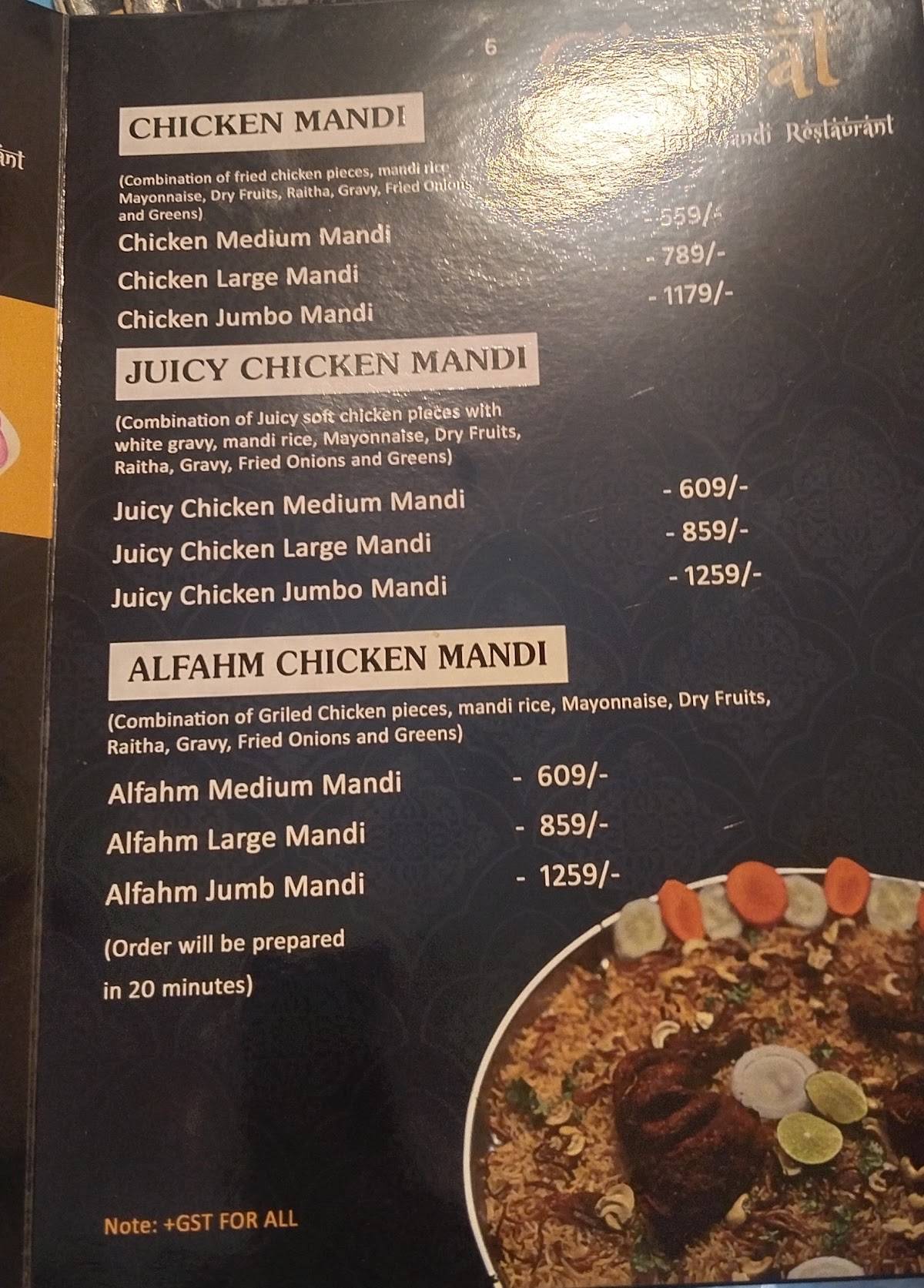 Gismat Arabic Restaurent Lakshimpuram menu
