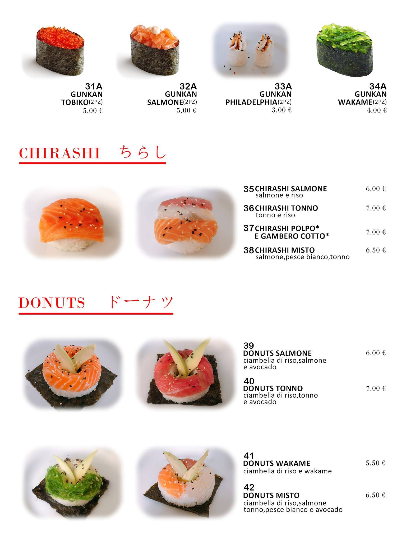 Menu di Gold Sushi - Japanese & Asian Fusion Restaurant 