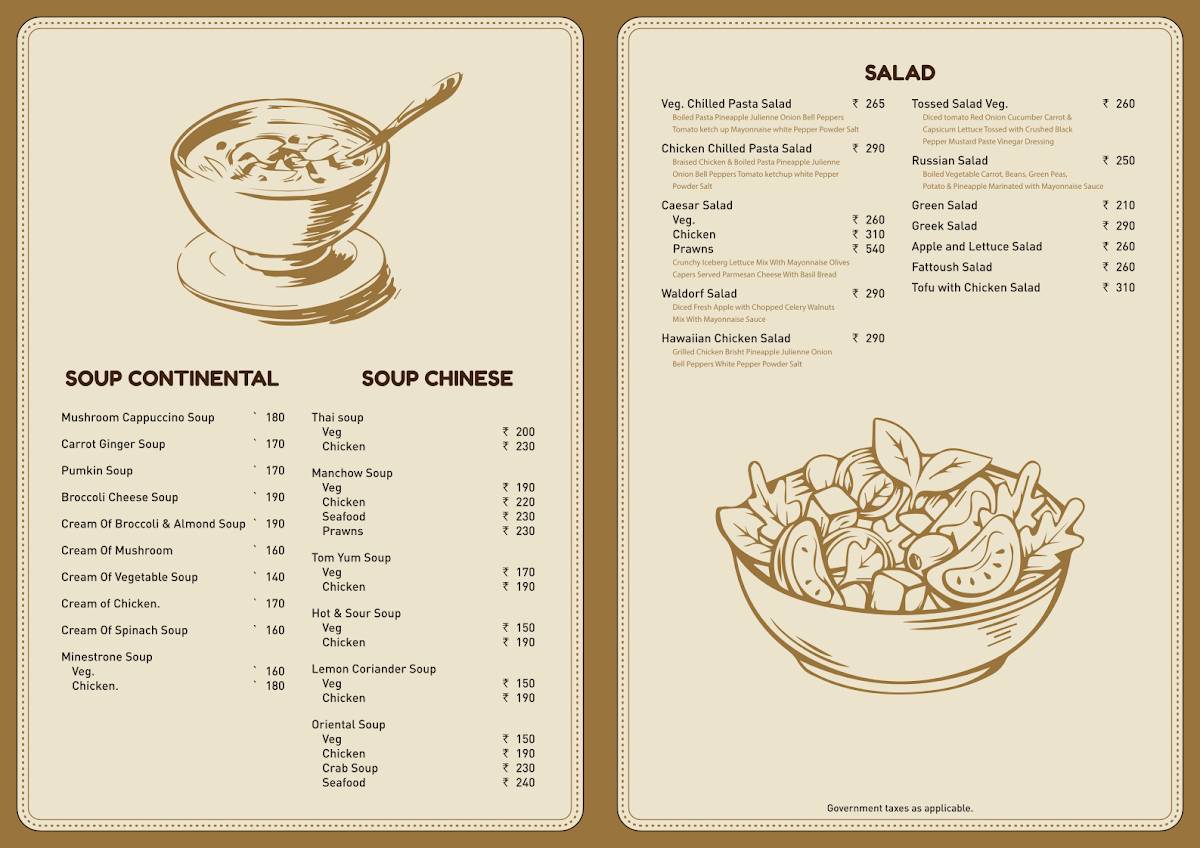 Golden Curry menu