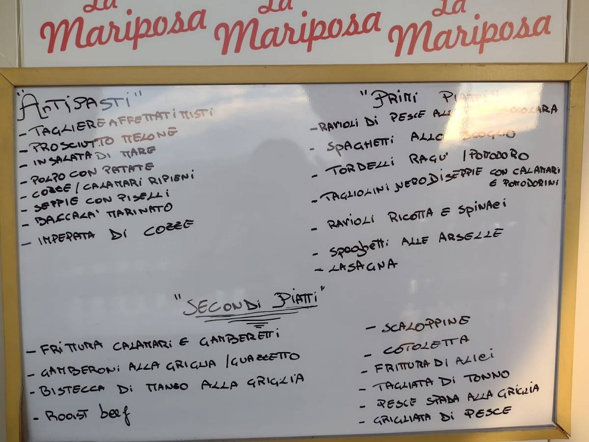 Menu da La Mariposa GastronomiaRistorante, Pietrasanta