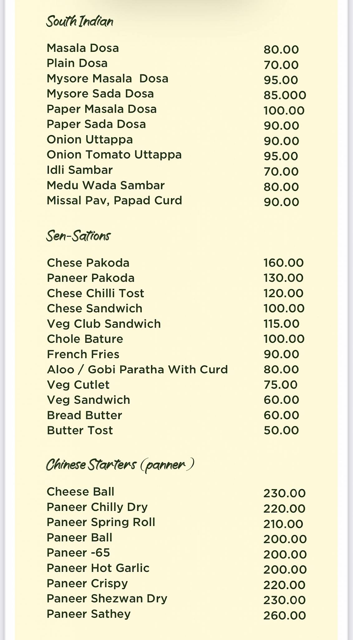 Menu at Green Olives Pure Veg Restaurant & Banquet, Nashik