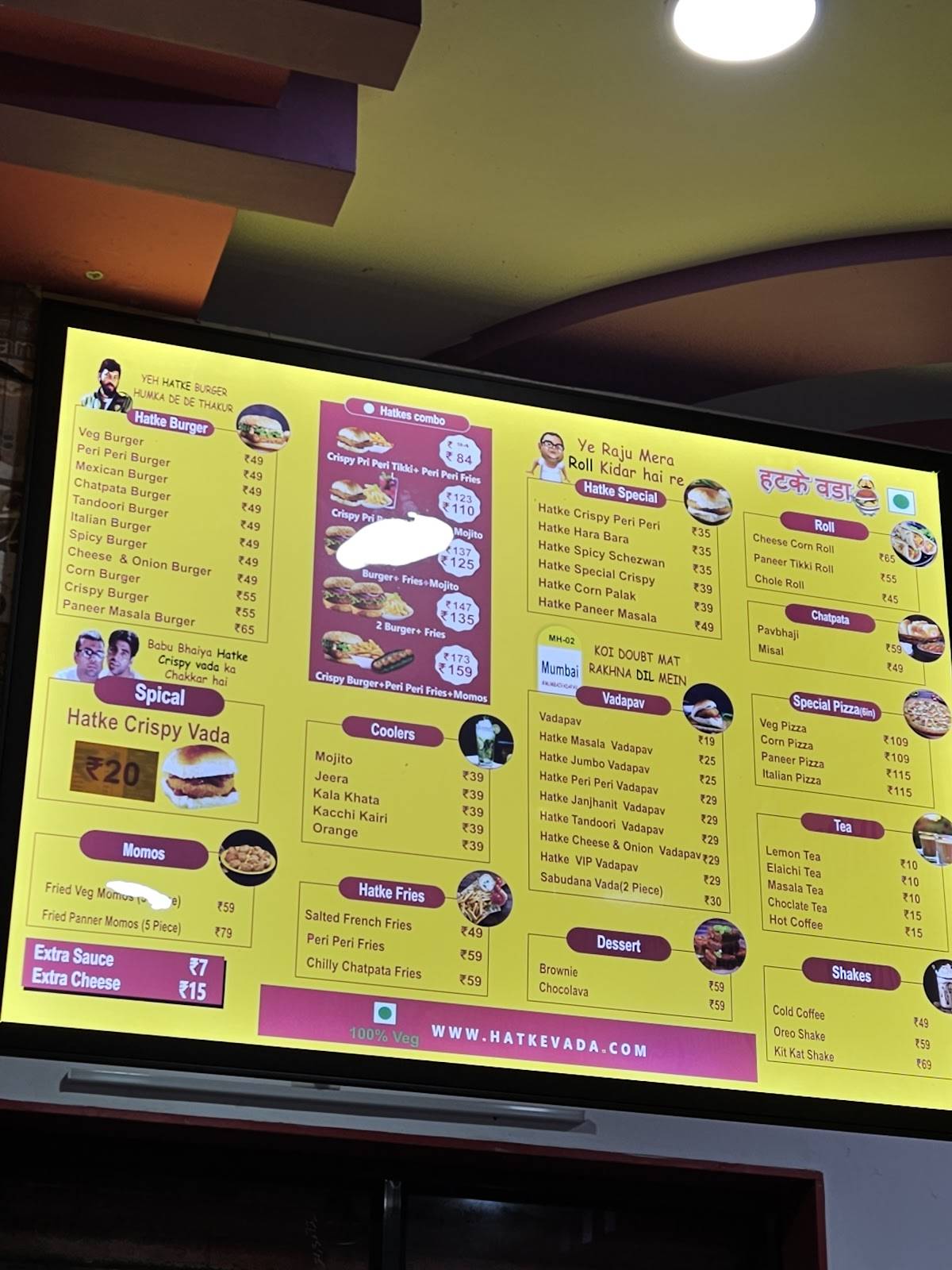 HATKE VADA menu