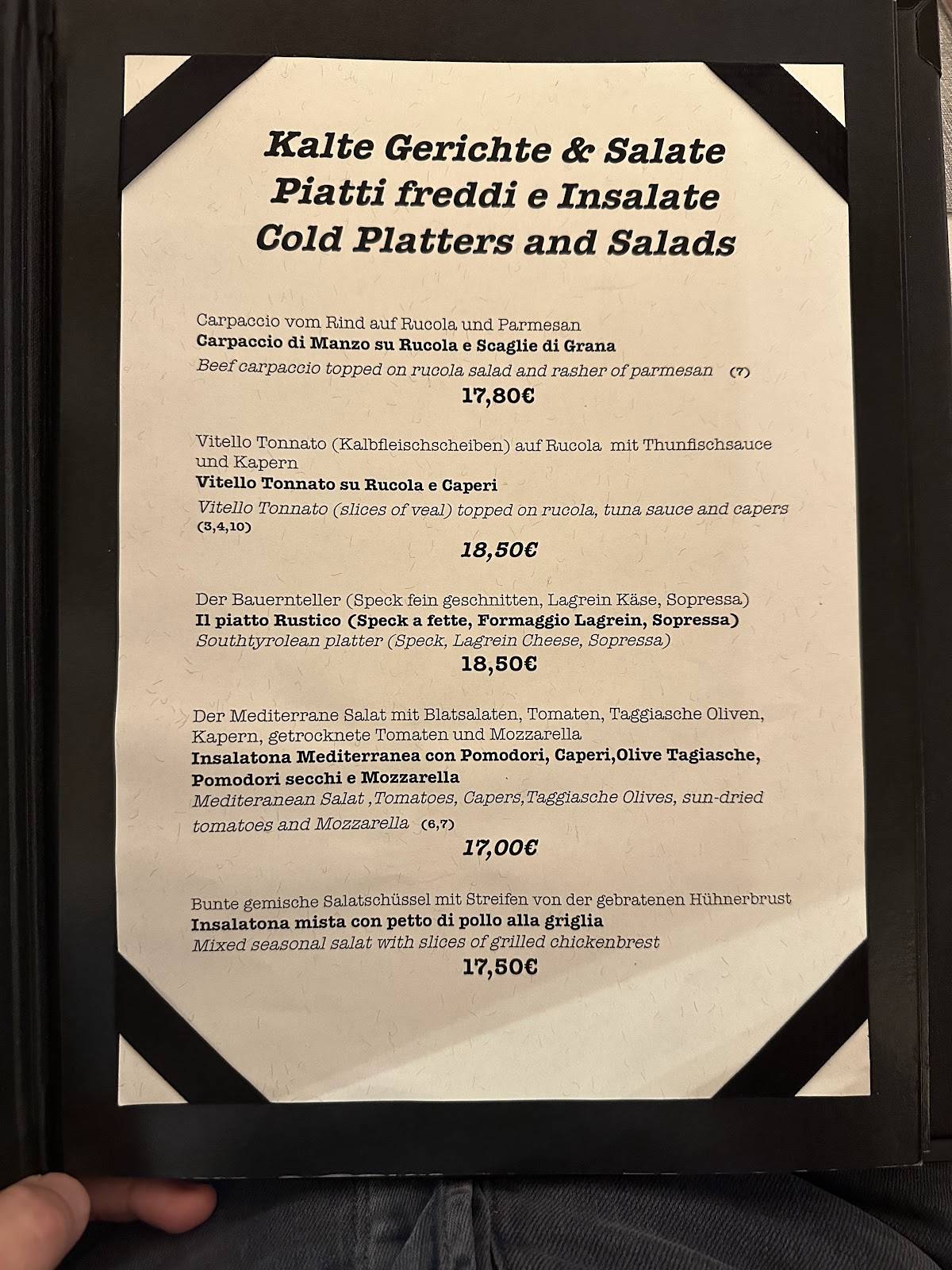 Menu di Restaurant Hasen Jos 