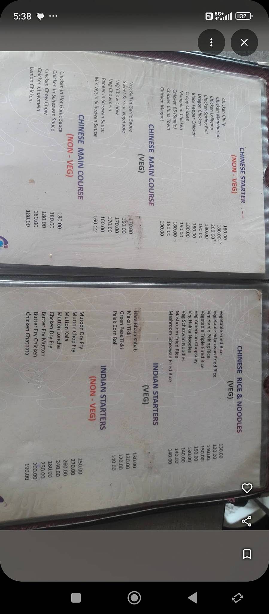 Hotel Signature - Family Restaurant menu