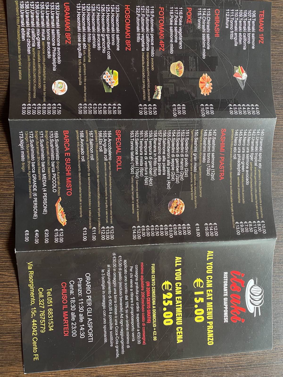 Menu de MARINATE THE RESTAURANT