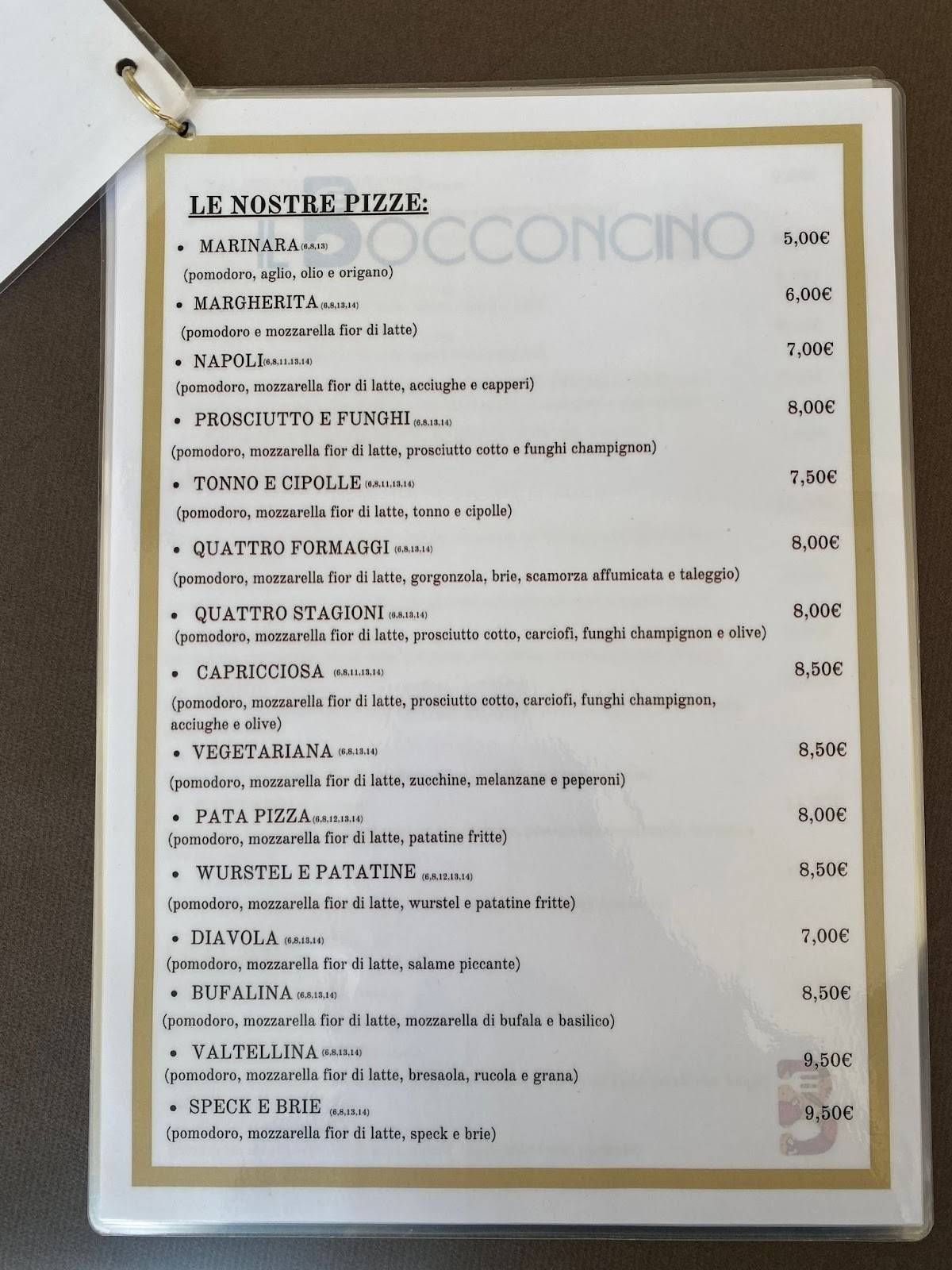 Menu di Il Bocconcino 