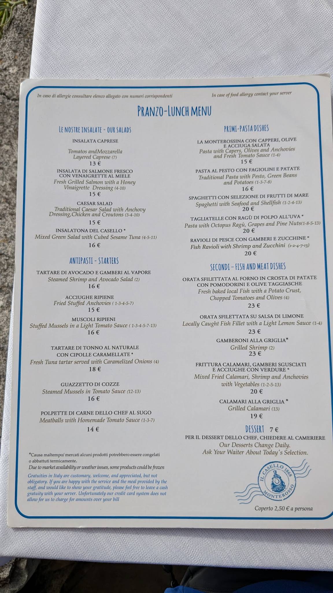 Menu di Il Casello 
