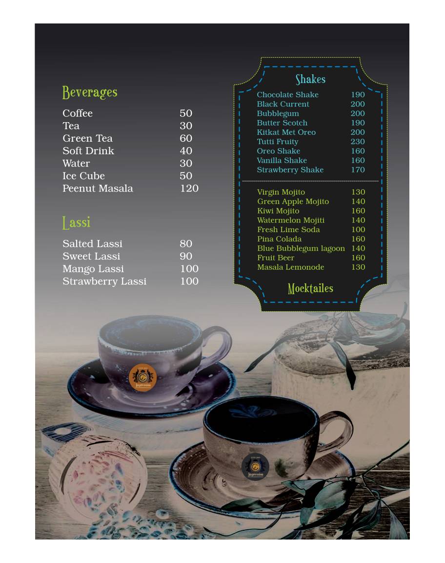 Impression Restaurant - Bijnor menu