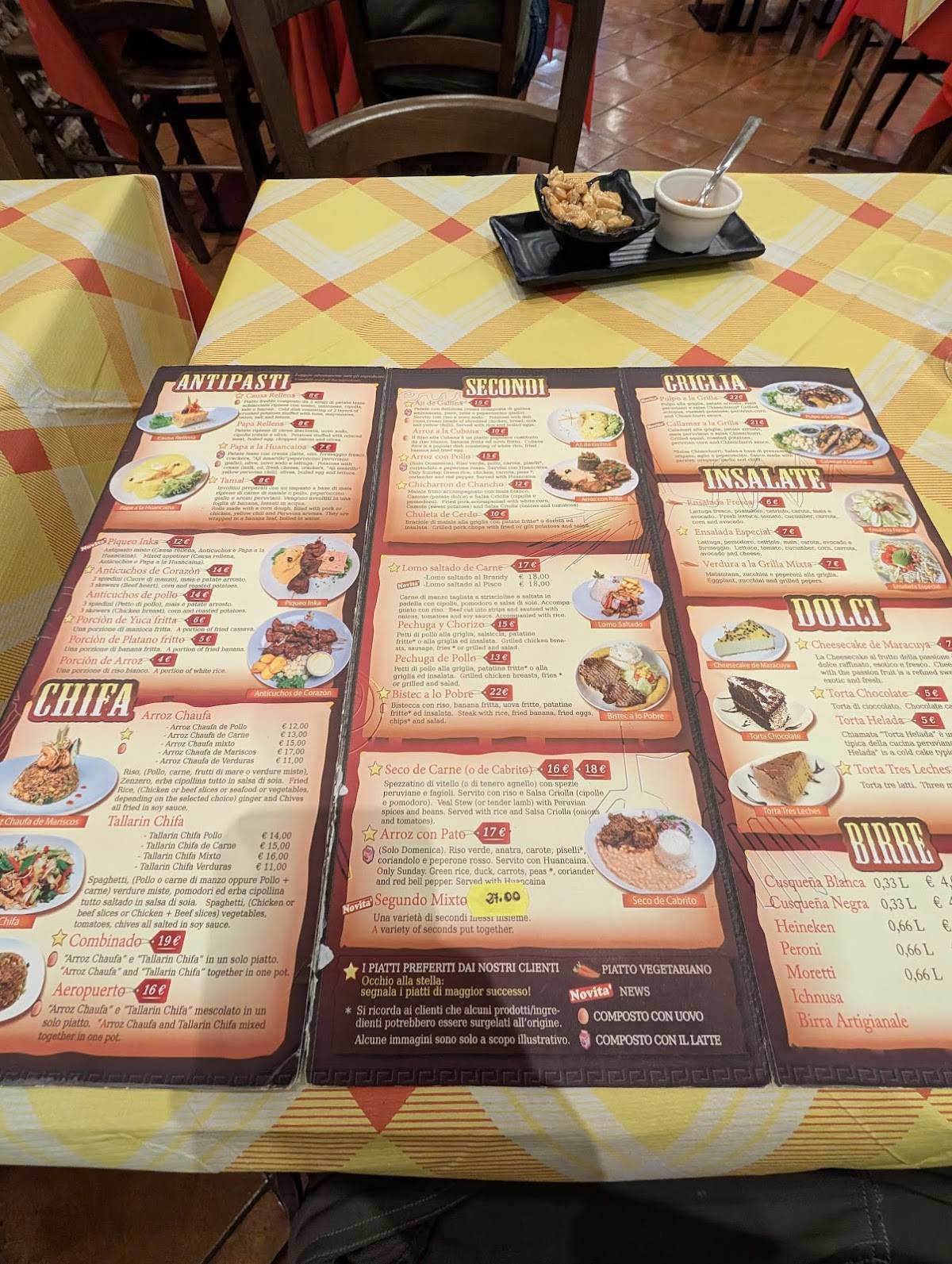 Menu de Inka Chicken