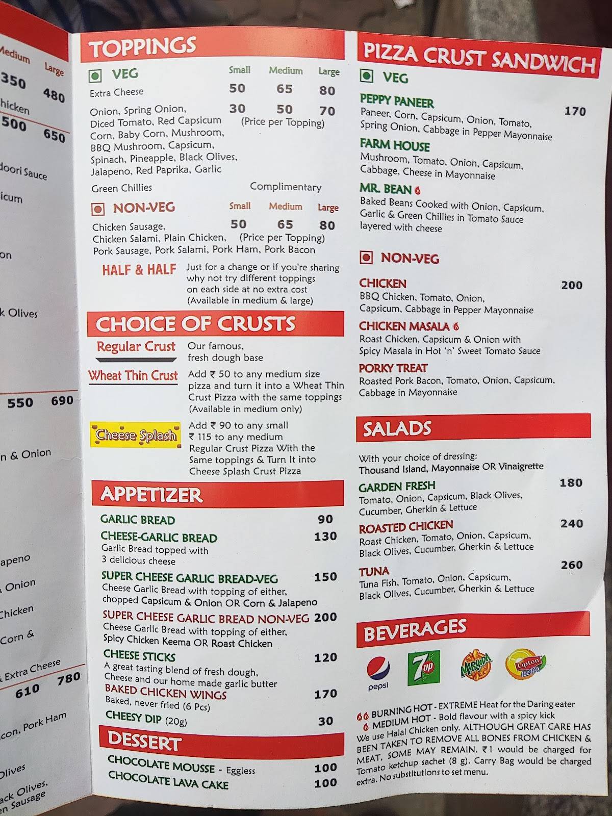 Menu at Joey's Pizza, Mumbai, Shop1