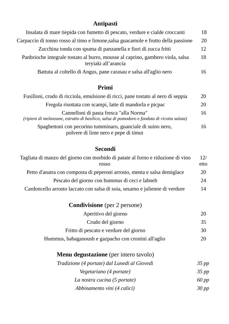 Menu di Kàlamo Ristorante 