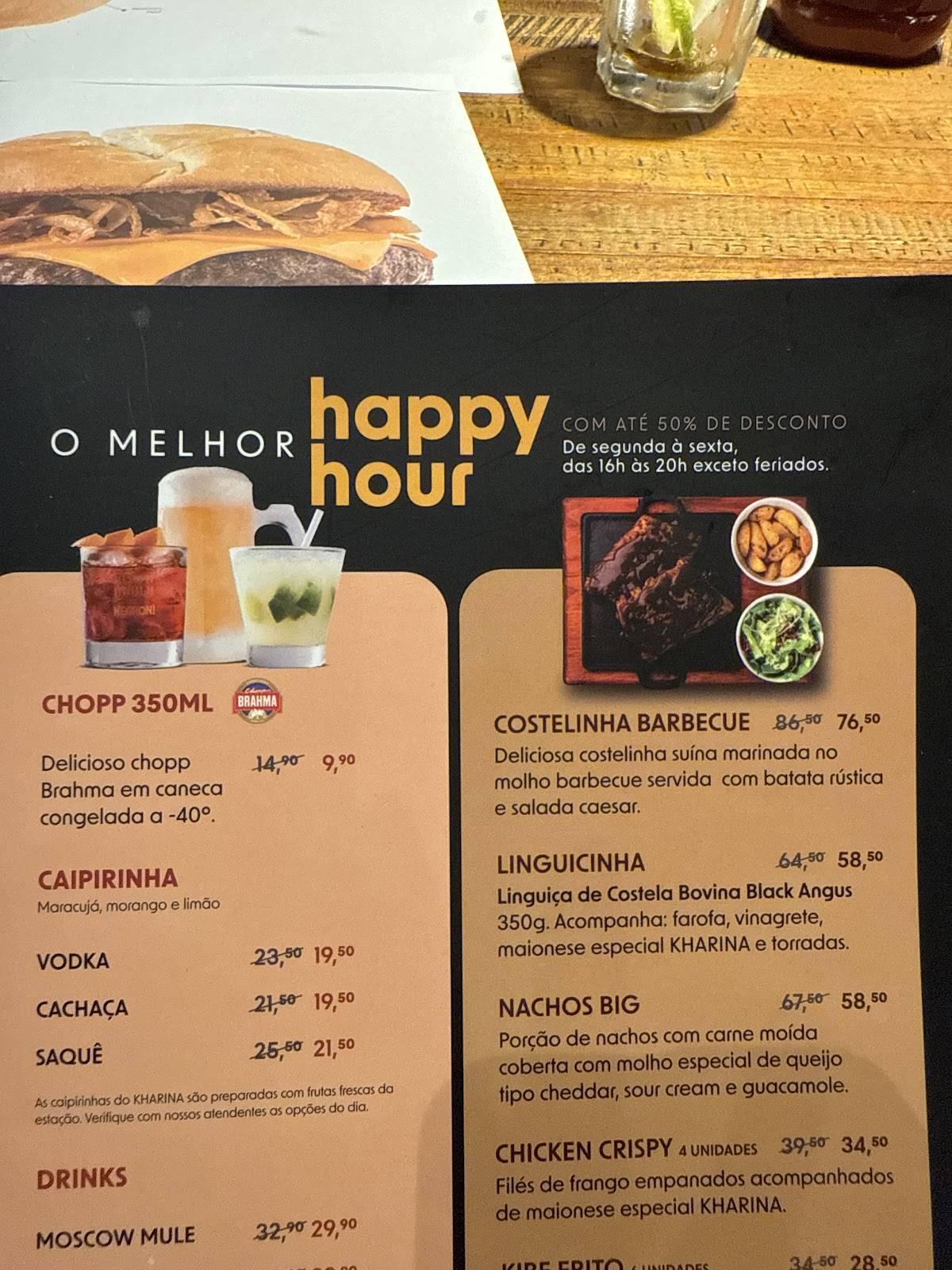 Kharina Higienópolis cardápio