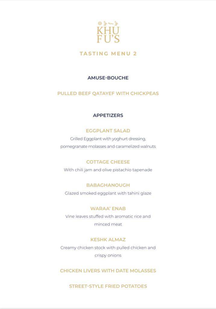 Menu At Khufu S Restaurant Giza