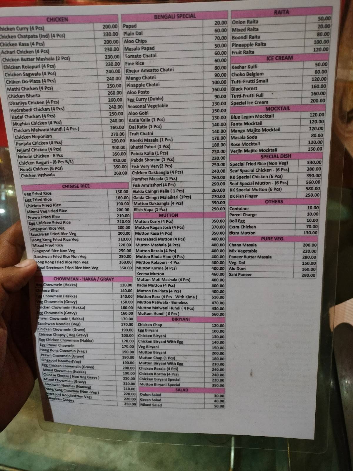 Kitchen King 1 family restaurant. menu