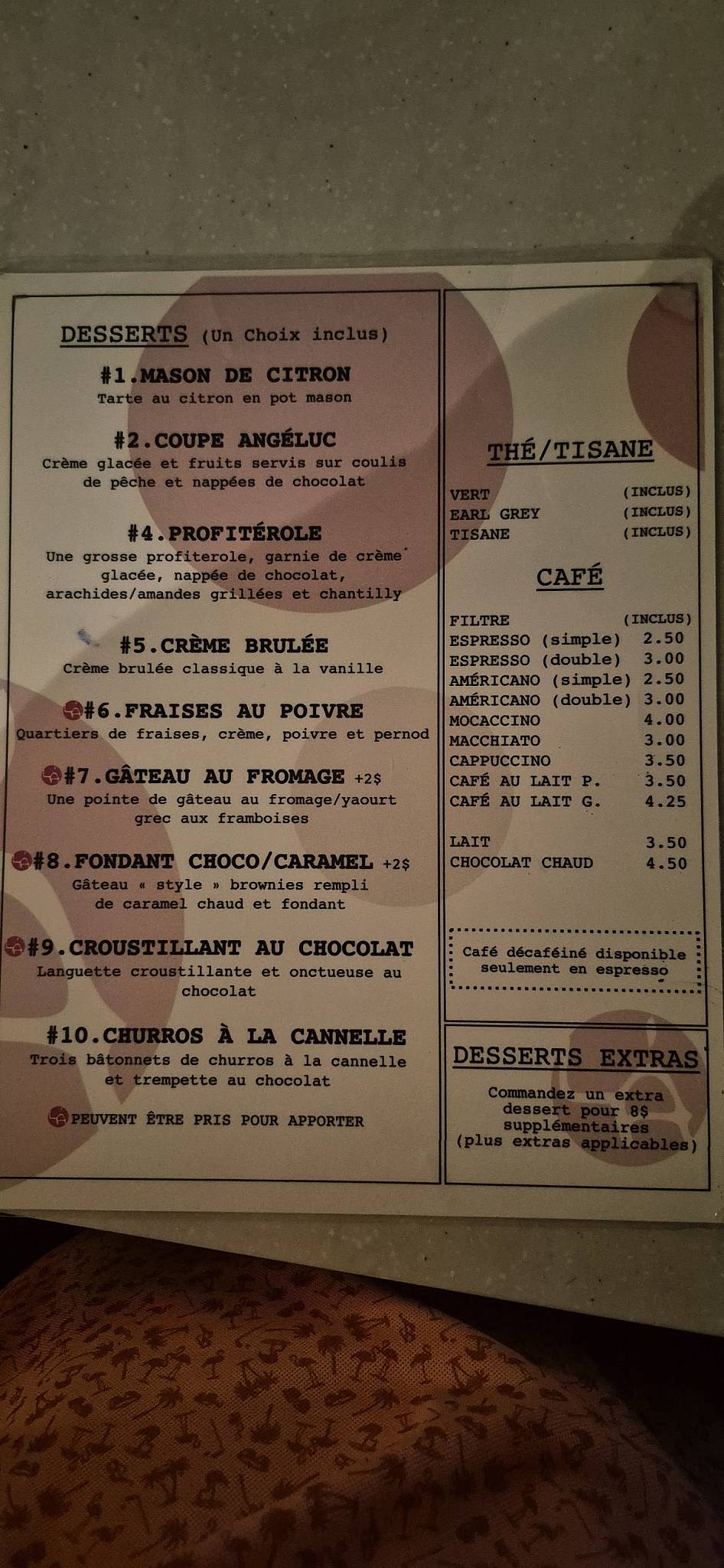 Menu de Restaurant L'Angéluc