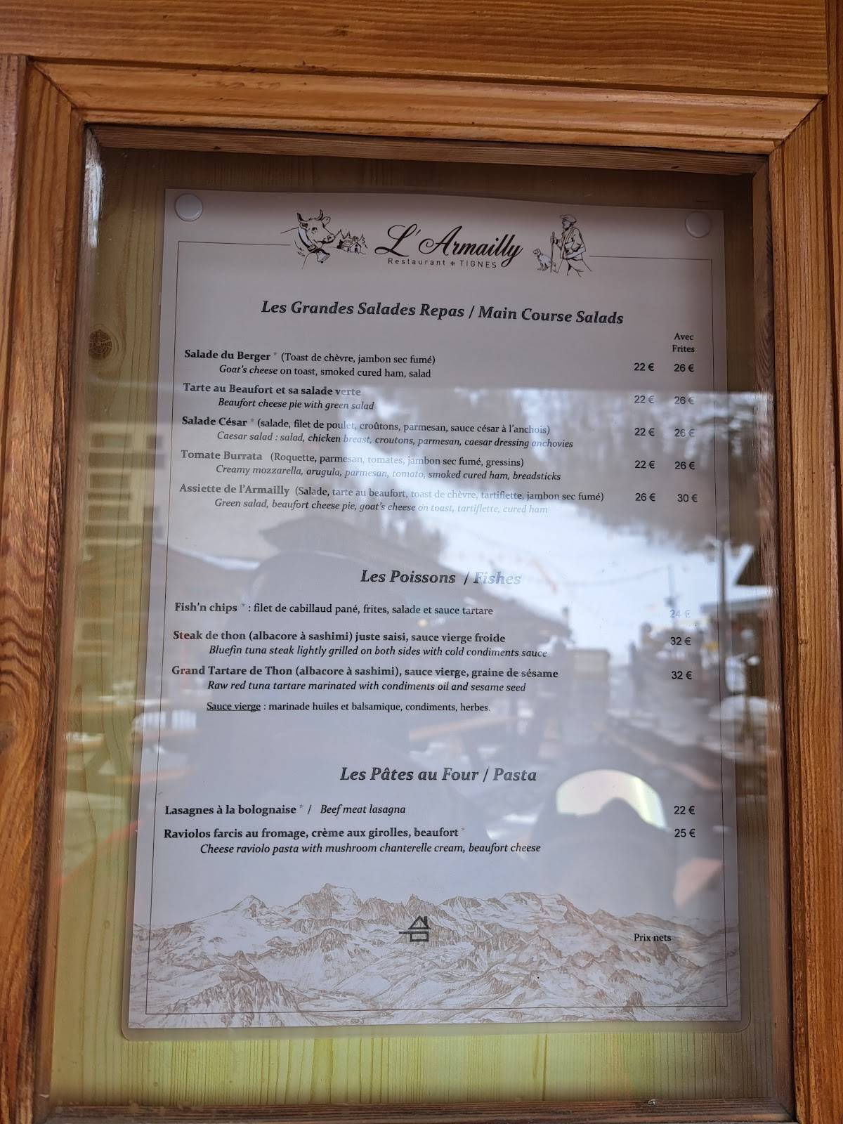 Menu de L'Armailly