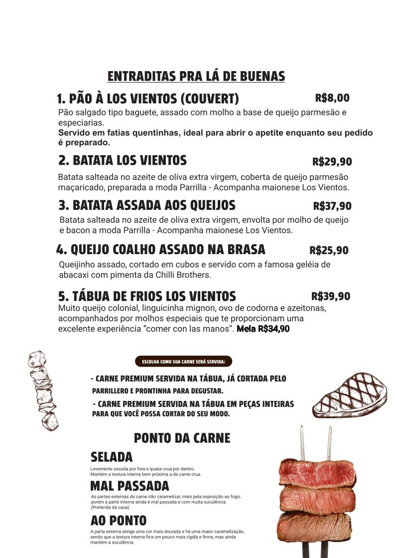 LOS VIENTOS cardápio