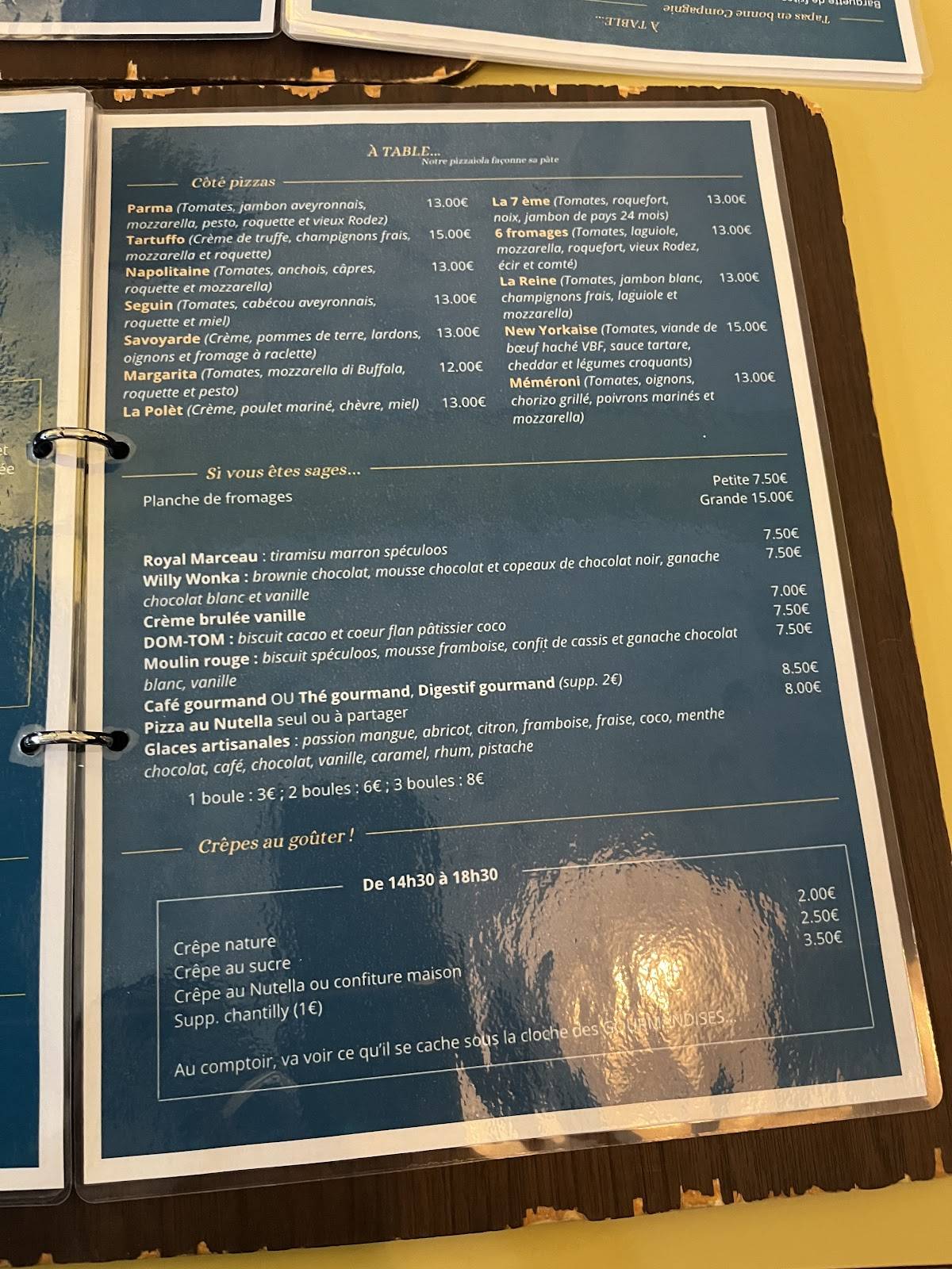 Menu de Restaurant La Compagnie Rodez