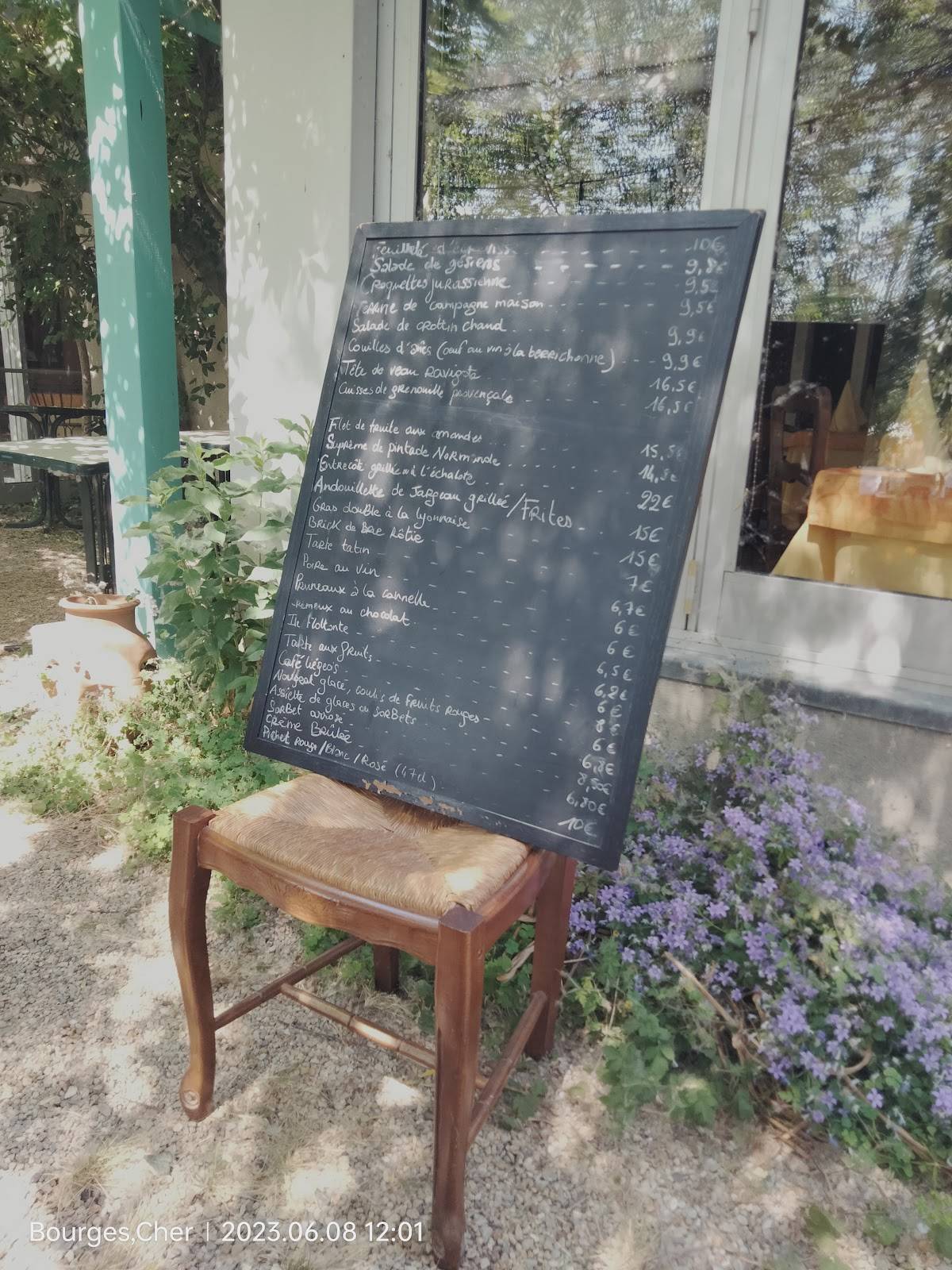 Menu de La Courcillière Bourges