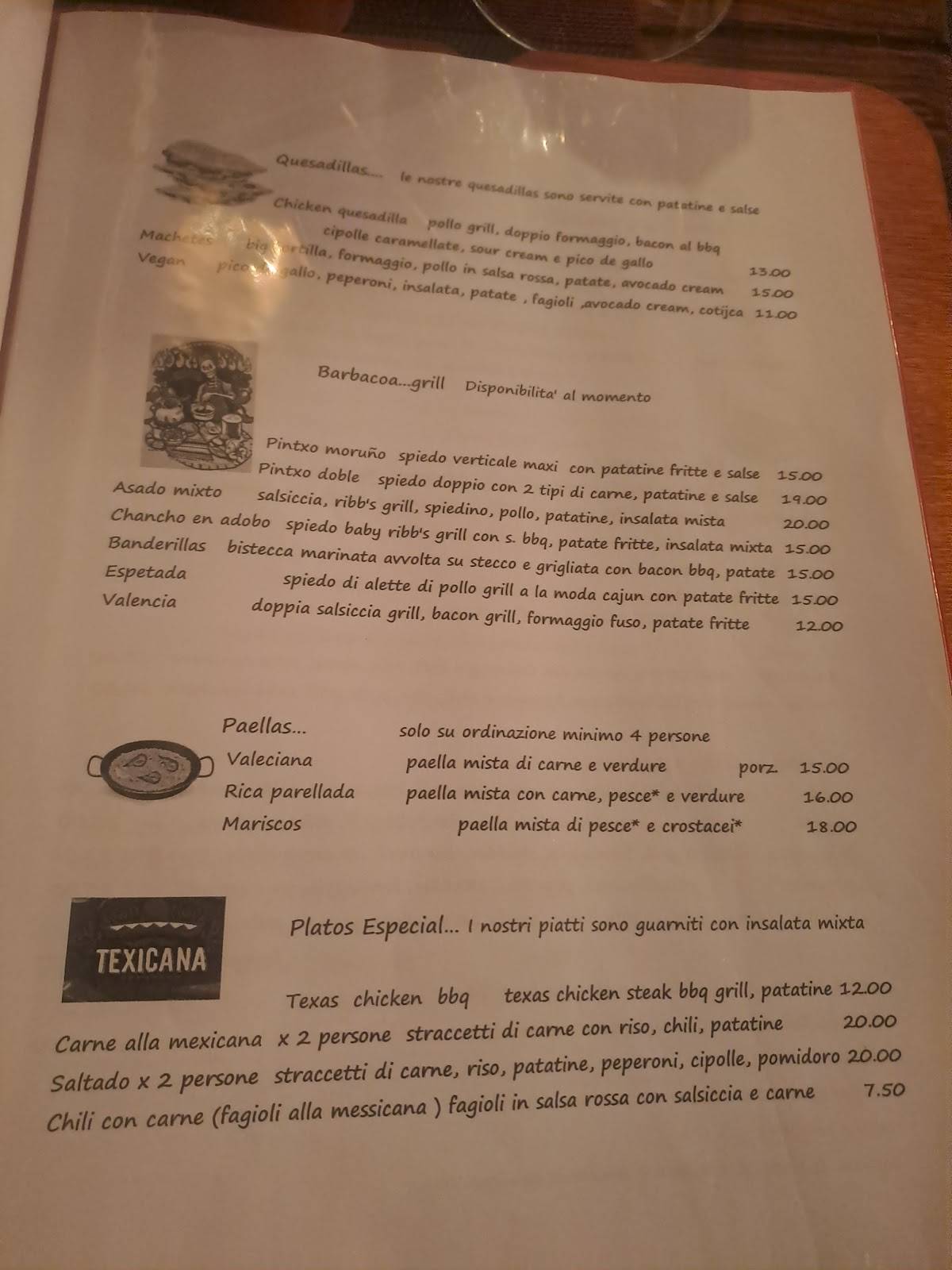 Menu di La Madrugada 