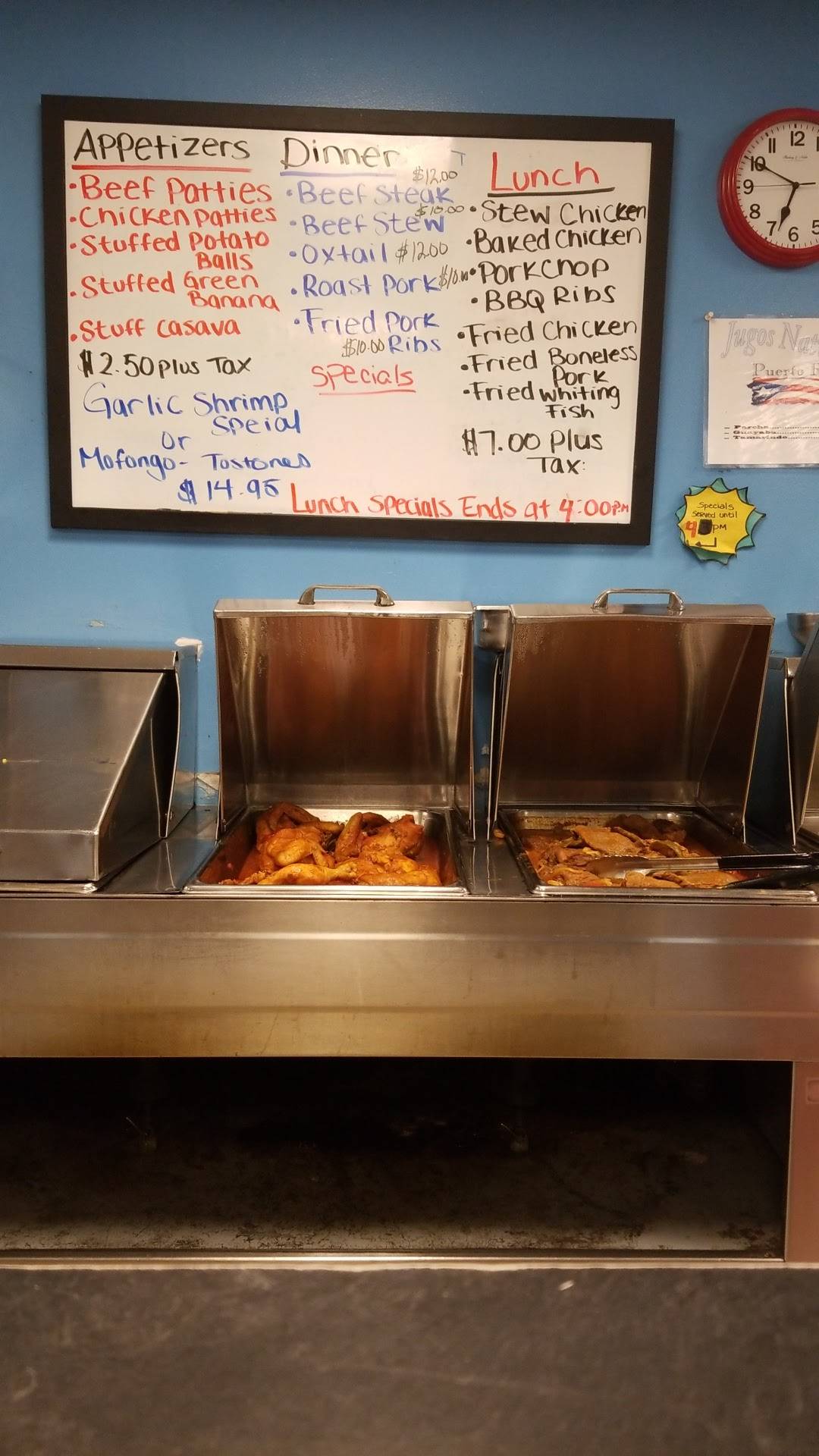 Menu at La Ponceña restaurant, New Brunswick