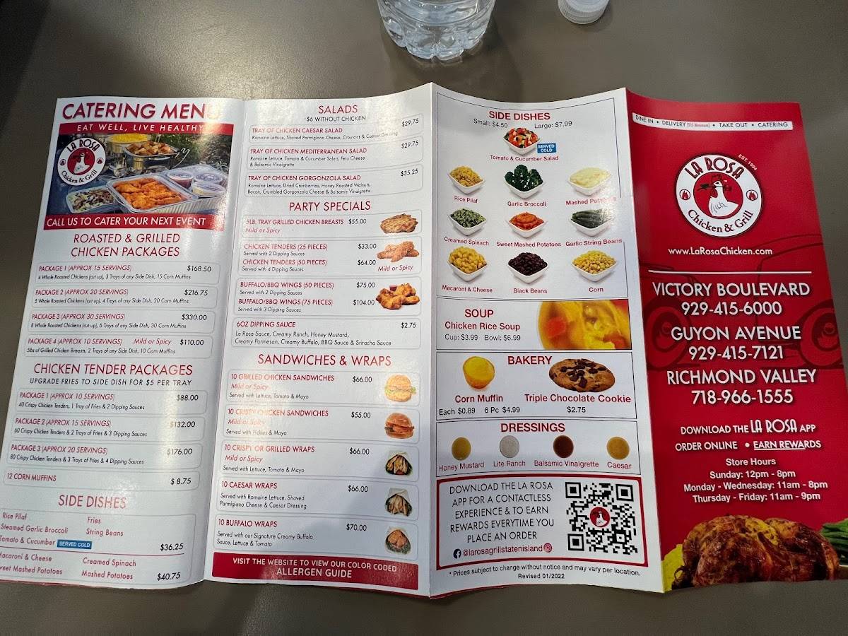 Menu at La Rosa Chicken & Grill Guyon Avenue restaurant, New York