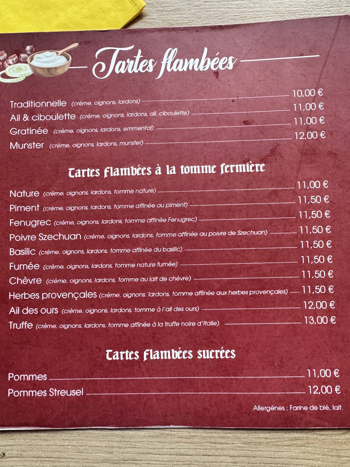 Menu de La Stub