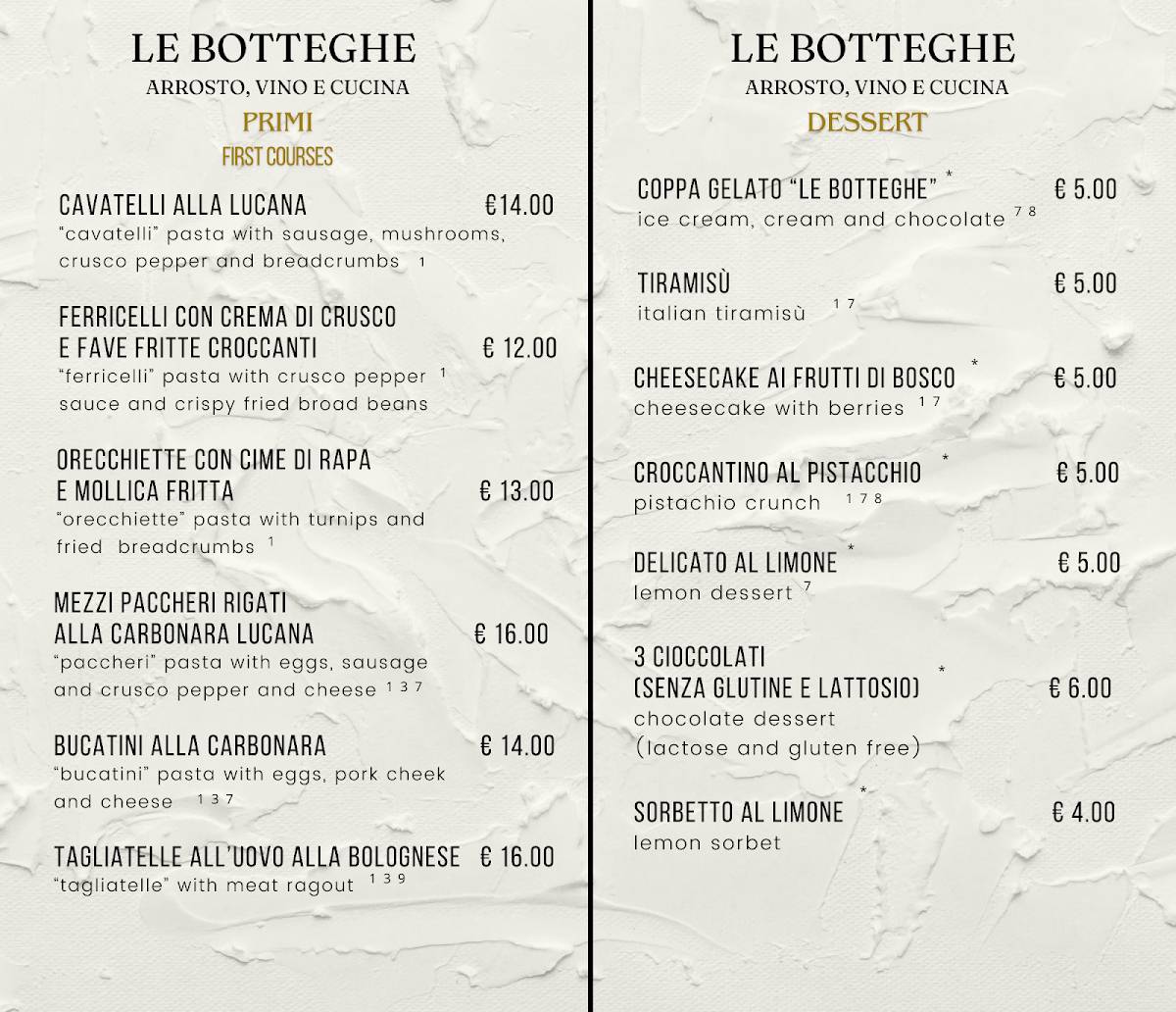 Menu di Le Botteghe Nuova Gestione 