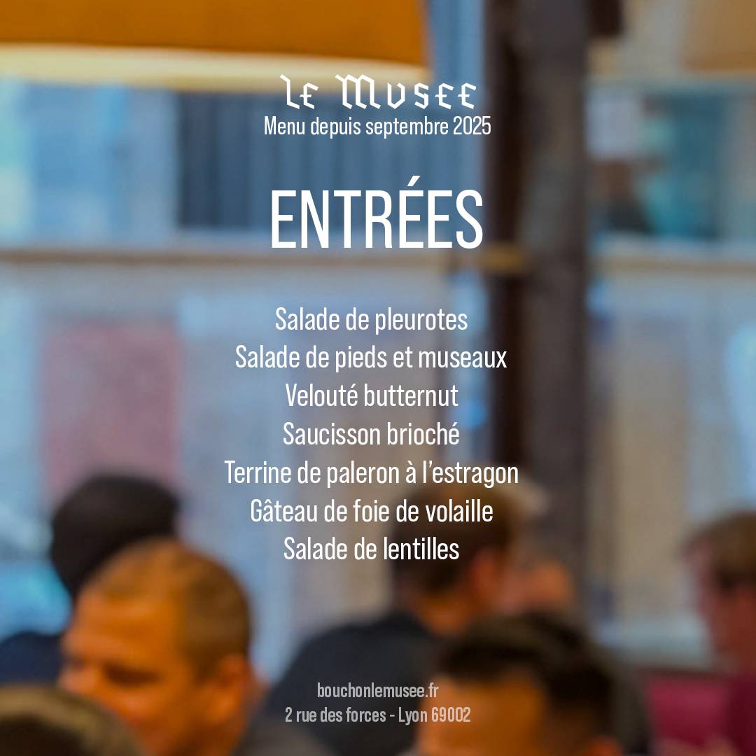 Menu de Restaurant Le Musée