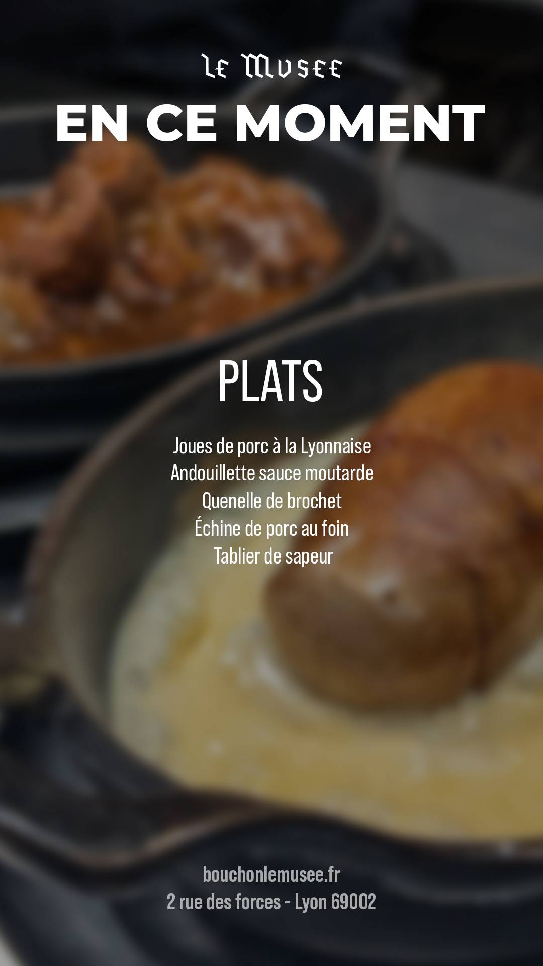 Menu de Restaurant Le Musée