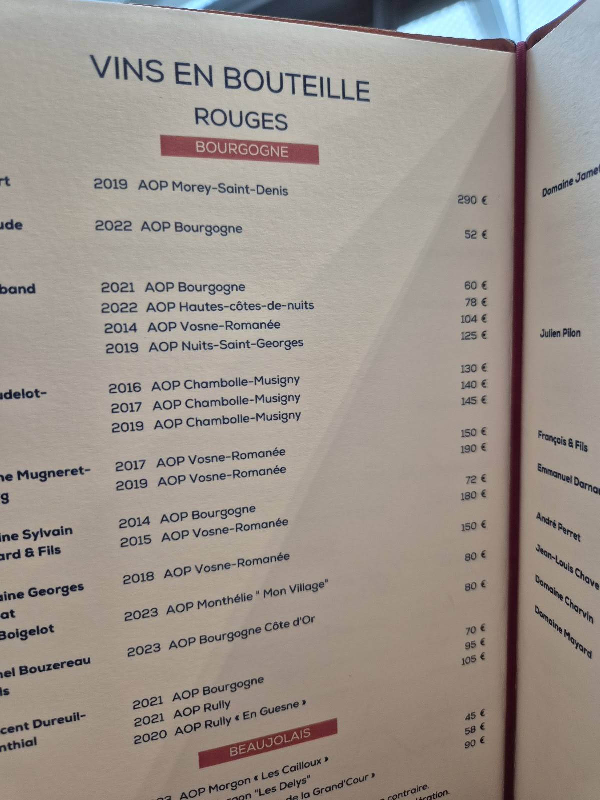 Menu de Le Paris-Brest Restaurant